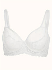 Polka Dot Mesh Unlined Push Up Bra Sheer Lingerie