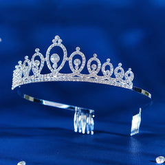 Rhinestone Alloy Crown Tiara Wedding Hairband