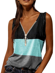 Women's V-Neck Sleeveless Tank Top for Summer