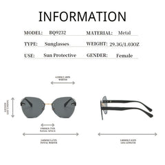 Rimless Ombre Lens Sunglasses Cut Edge Eyewear UV400