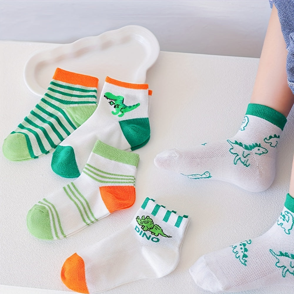 5 Pairs Boys Thin Breathable Soft Socks