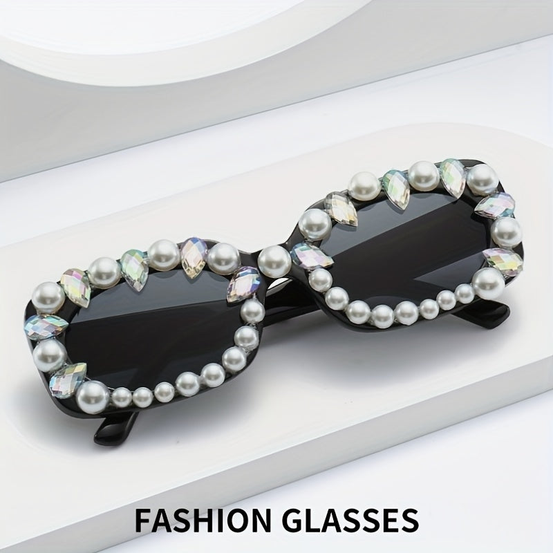 Diamond & Pearl Decorated Street Sunglasses UV400