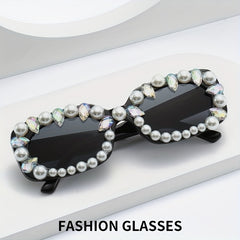 Diamond & Pearl Decorated Street Sunglasses UV400