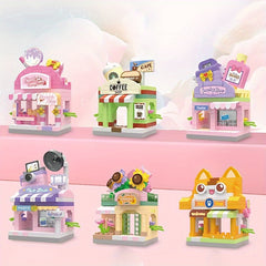 Urban Street Scene Building Block Model Toy DIY Ornament Desktop Gift
