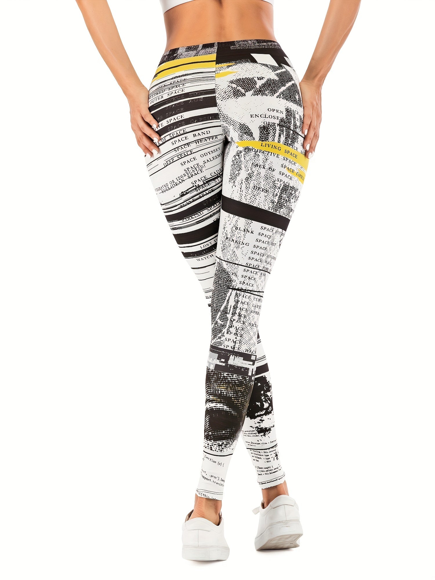 Sexy Stripe Print Leggings High Waist Slim Leggings Women's Clothing