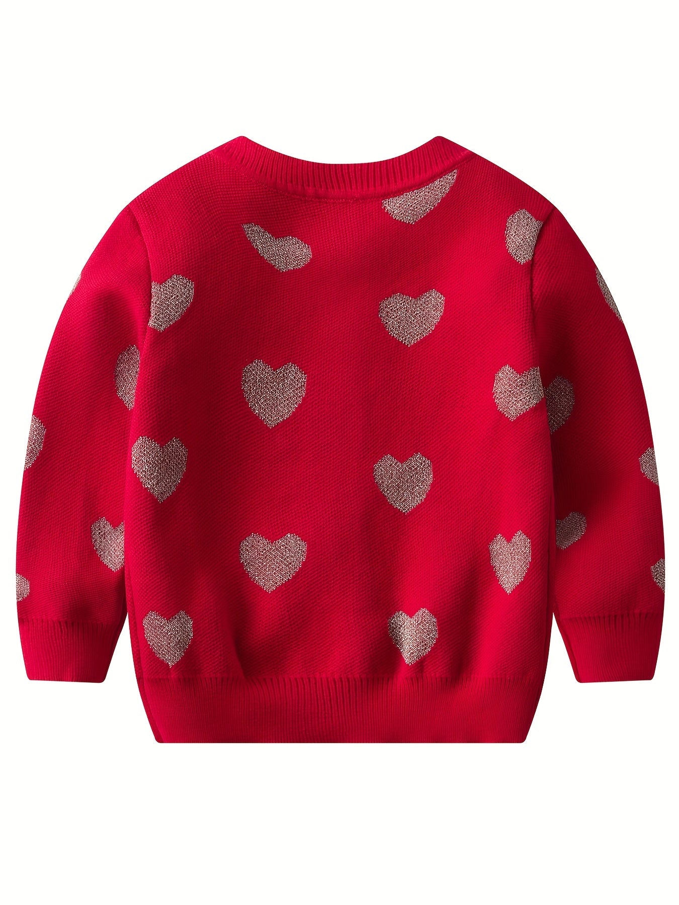 Toddler Girls' Knit Sequin Star Button Sweater