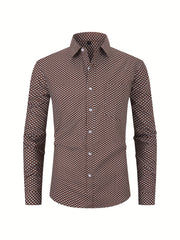 Men's Pattern Formal Button Up Shirt Spring/Fall Business Wear