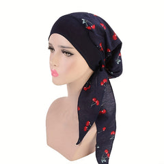 Flower Print Head Wraps Elastic Turban Bonnet Lightweight Head Wraps