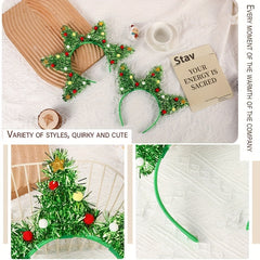 Sequins Christmas Tree Headband Women Girls Hair Accessories