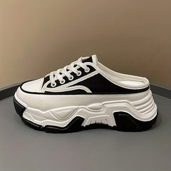 Women's Platform Canvas Slip-On Shoes Height Increasing Outdoor Sneakers