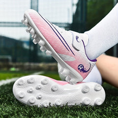 Unisex Kid's AG Cleat Football Boots Hook Loop Fastener