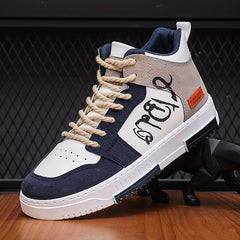 Men's High Top Lace Up Sneakers for Outdoor Walking