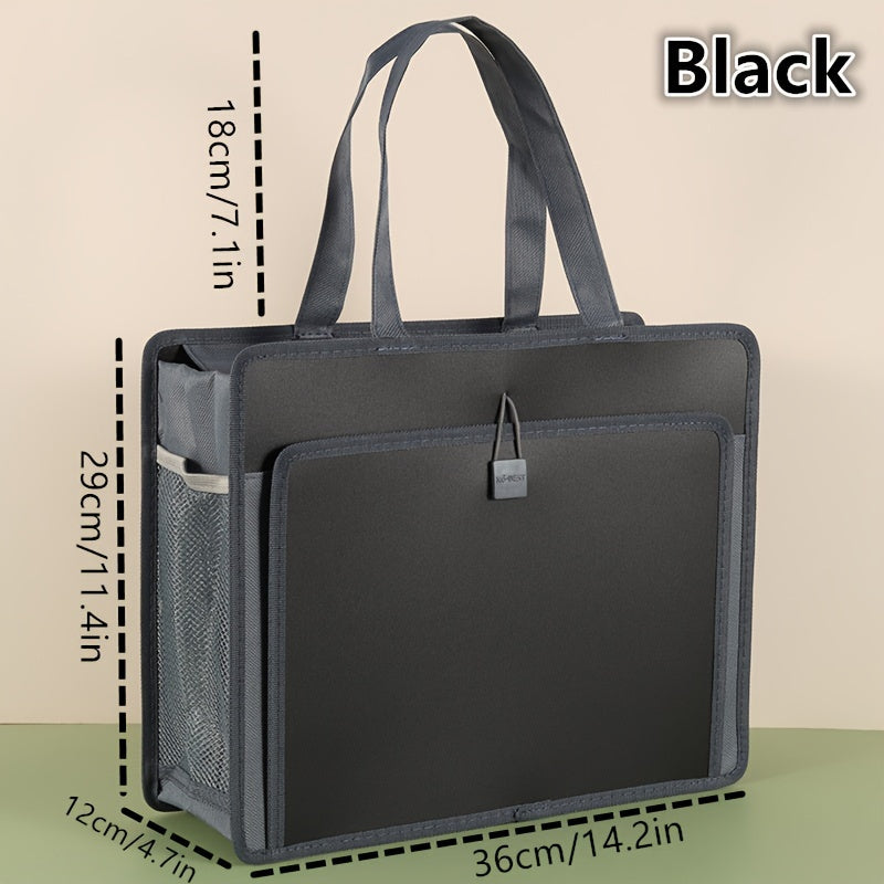 Handheld Waterproof Book Bag - Large Capacity Zipper Tutoring Bag