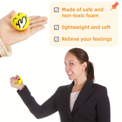 40pcs Mini 2 Inch Stress Relief Balls Foam Squeeze Toys - Funny Expressions