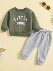 LITTLE DUDE Baby's Outfit Long Sleeve Top Trousers Set