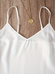 Solid V Neck Cami Top & Belted Loose Shorts Set