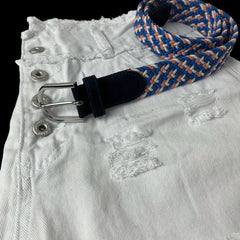 Elastic Braided Belt Pin Buckle Stretch Belt Canvas Waistband Casual Jeans Belt