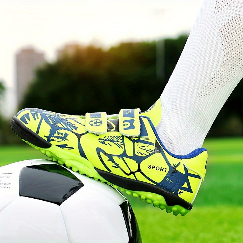 Boy's Turf Football Boots Outdoor Anti-skid No Tie TF Soccer Cleats