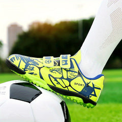 Boy's Turf Football Boots Outdoor Anti-skid No Tie TF Soccer Cleats