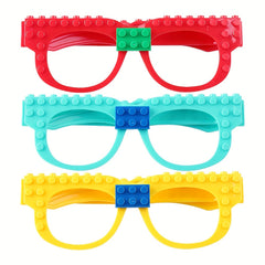 3pcs Building Blocks Glasses Baseboard Frame DIY Toy Christmas Gift