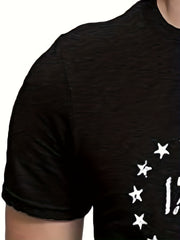 Vintage American Flag T Shirt Men 3D Print Breathable Stretchy Casual Tee Summer
