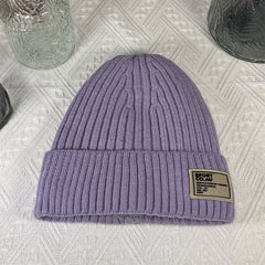 Winter Knitted Hat Velvet Lining Thickened Ear Protection Beanie Cap