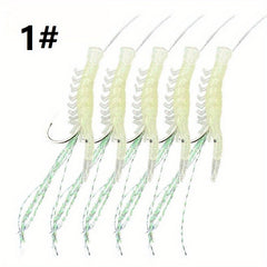 Luminous Fish Hook Set 5 Hooks on a String for Fishing
