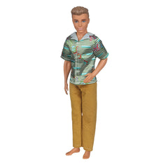 6pcs Doll Clothes 3 Tops And 3 Pants Trousers Shirt Outfit