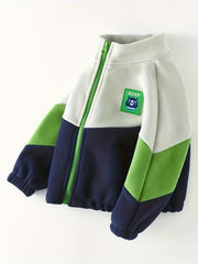 Baby Boys Warm Autumn Winter Coat Round Neck Patchwork Tops Clothing