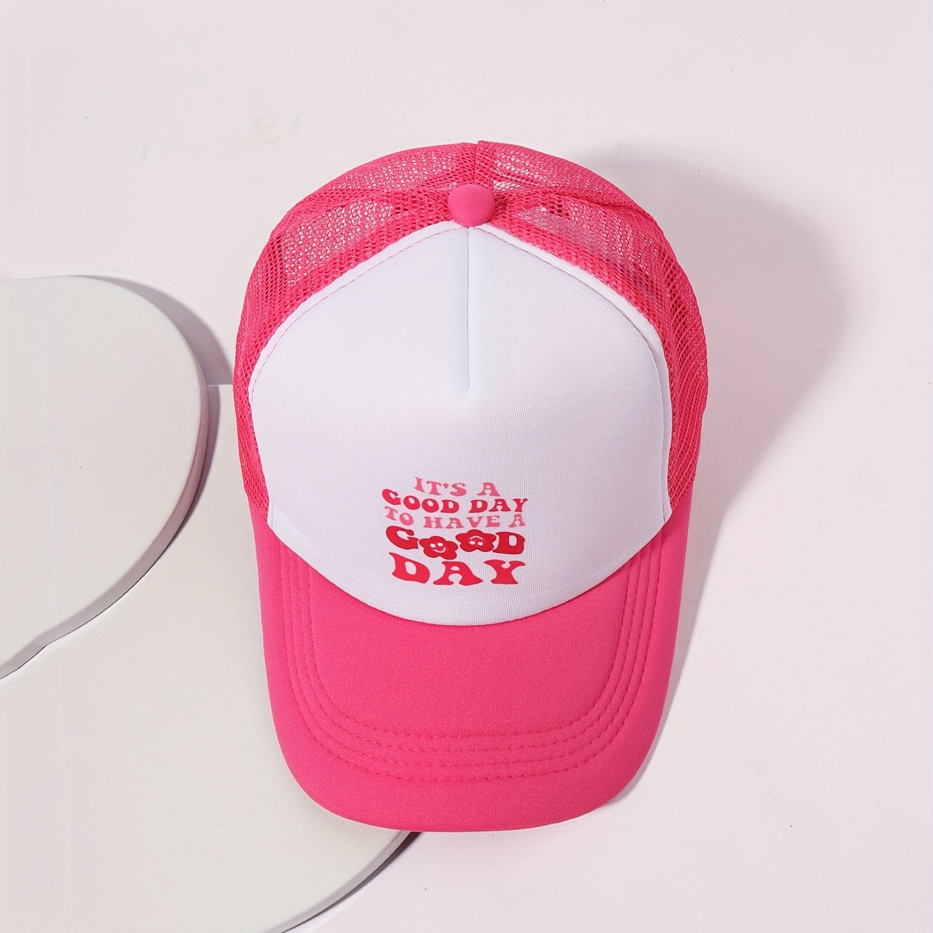 Rose Red Adjustable Trucker Hat Breathable Dad Hats For Women