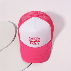 Rose Red Adjustable Trucker Hat Breathable Dad Hats For Women