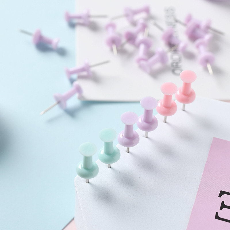 100pcs Macaroon Colored Push Pins for Bulletin Board