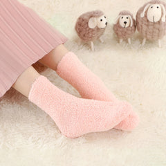 8 Pairs Mixed Fuzzy Socks Women's Mid Tube Stockings Warm & Comfy