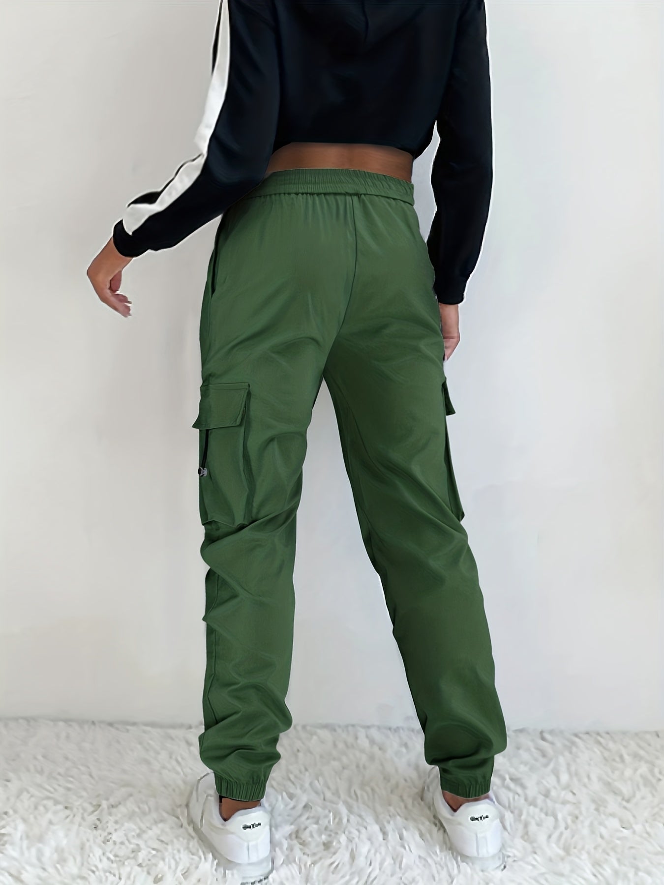 Retro pocket Drawstring Overall Pants