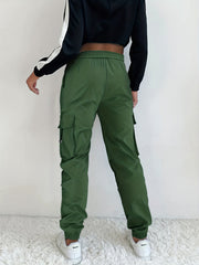 Y2K Solid Drawstring Cargo Pants Women's Clothing