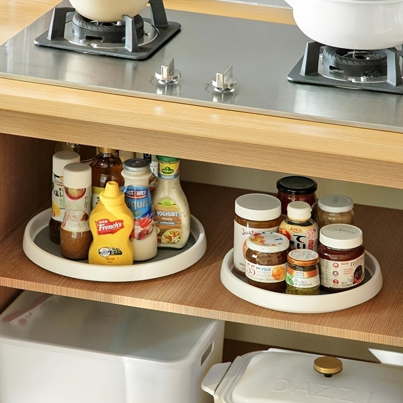 Double Layer Round Turntable Kitchen Storage Tray