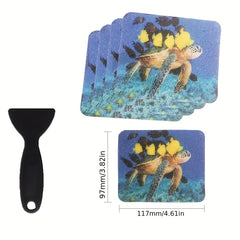 6pcs Duck Theme Non Slip Stickers with Scraper