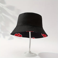 Cartoon Clouds Print Bucket Hat Reversible Lightweight Fisherman Cap