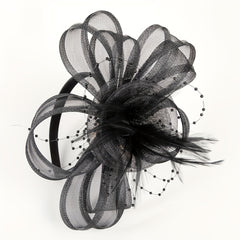 Women Faux Feather Headband Birthday Horse Race Wedding Hat Derbyhat