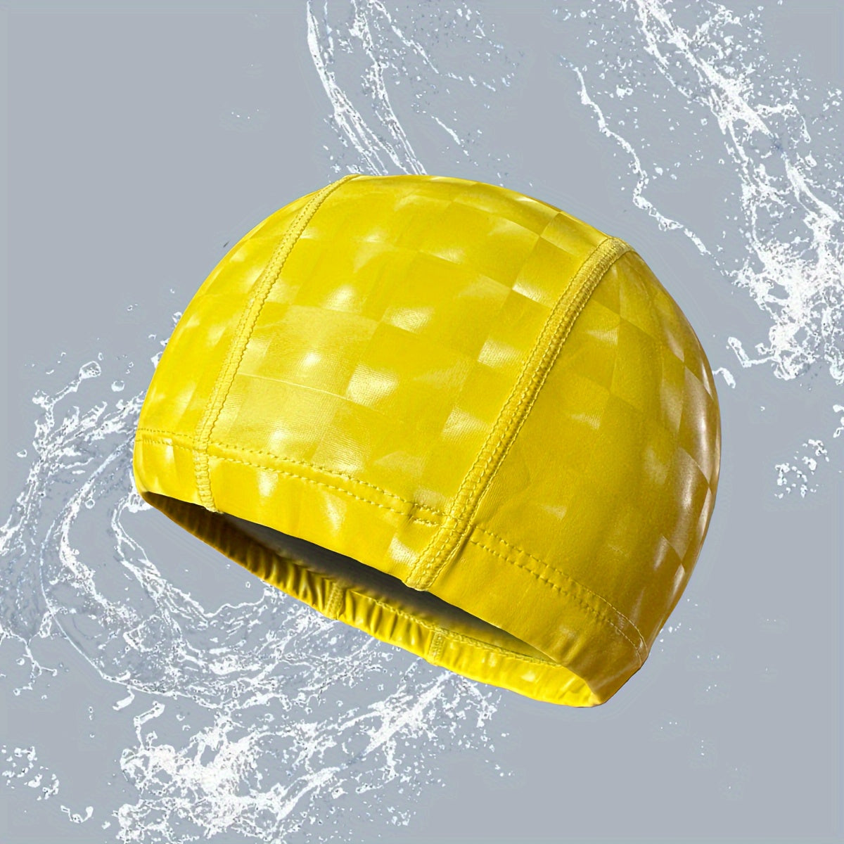 Adult Swimming Cap Soft & Comfortable with Checkered Pattern