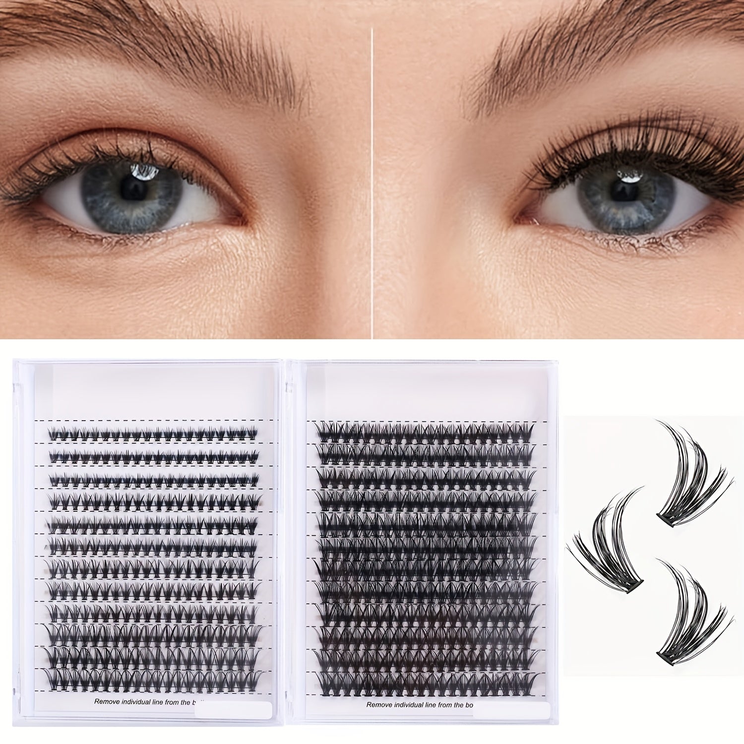 180 Pcs Mixed Lash Clusters 9 Rows DIY Eyelashes Extensions