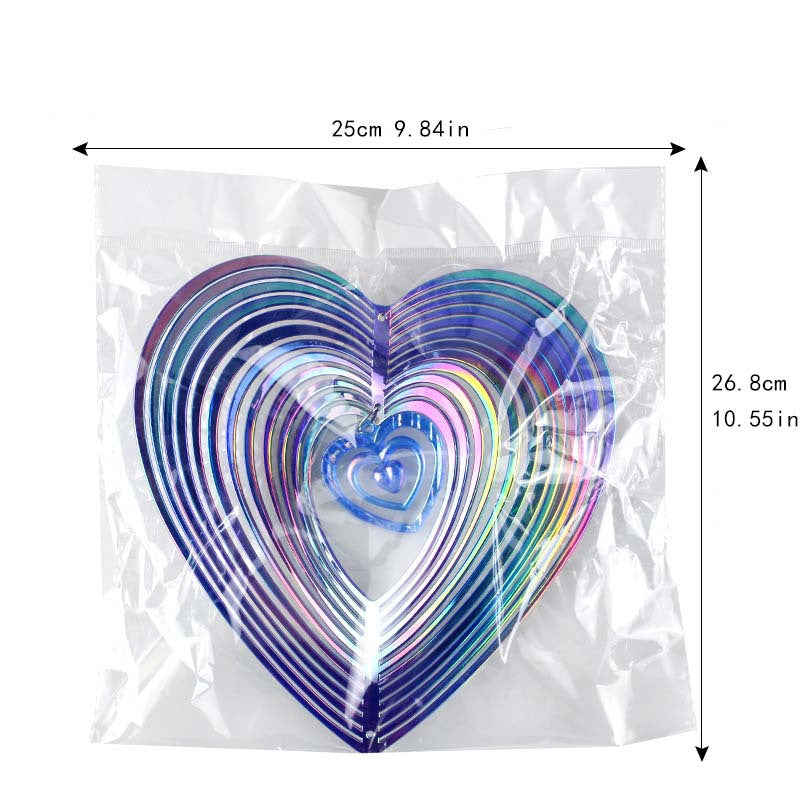 Heart Pattern Bird Repellent Hanging Ornament Outdoor Garden Decor
