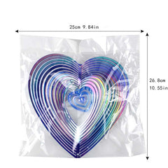 Heart Pattern Bird Repellent Hanging Ornament Outdoor Garden Decor