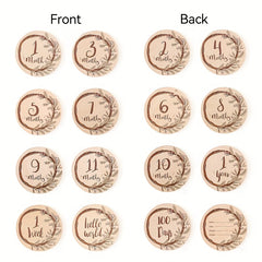 Wooden Flower Vine Milestone Birth Sign Growth Record Book