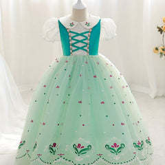 Girls Queen Princess Costume Ice Cosplay Halloween Dress