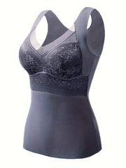Contrast Lace Tank Top V-Neck Sleeveless Top Women's Lingerie