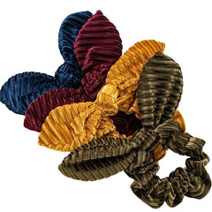 Velvet Scrunchies Women Rabbit Ear Knot Hair Tie Elastic Band