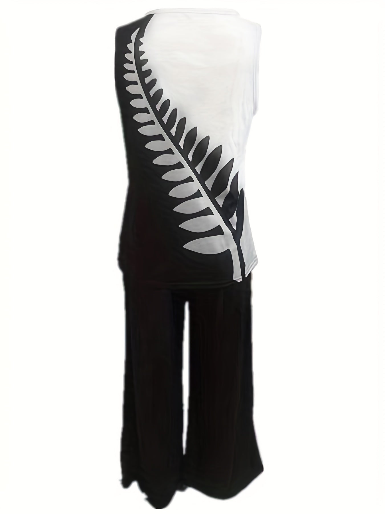 Spring & Summer Two piece Set Sleeveless Top & Wide Leg Pants