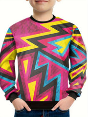 3D Animal Colorful Geometric Pattern Sweatshirt For Kids