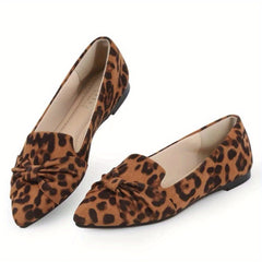 Leopard Print Slip-On Point Toe Non-Slip Shoes